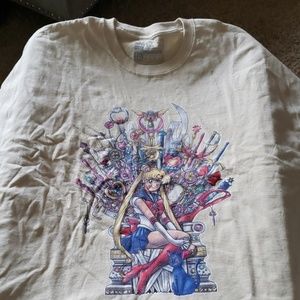 2X sailor moon game of thrones tshirt cream